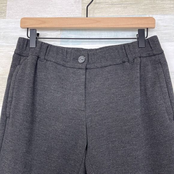 LOFT Melange Knit Ankle Joggers Gray Mid Rise Stretch Casual Womens 2P 2 Petite - Picture 2 of 8